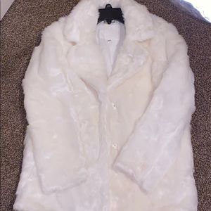 White furry coat